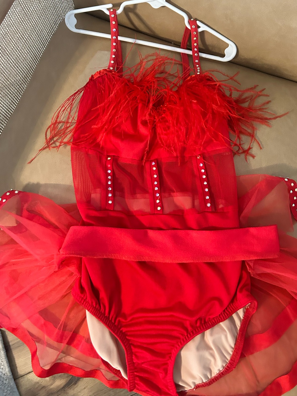 Red Feather Tutu Dance Costume - Kids